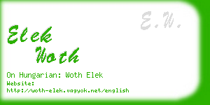 elek woth business card